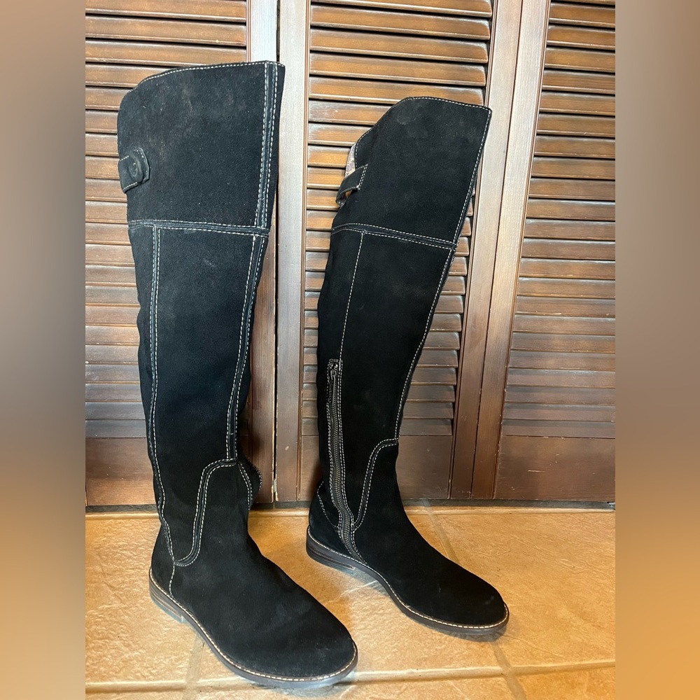 Lucky Brand Over the Knee Black Suede Boots